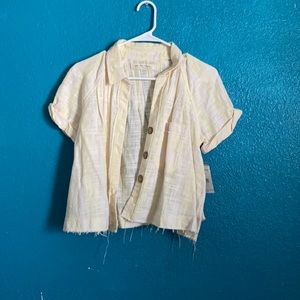 We The Free. Crop button up